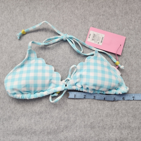 Stoney Clover Lane by Target Swim Top NWT Blue Gingham String Bikini Sz XXS - Picture 2 of 5